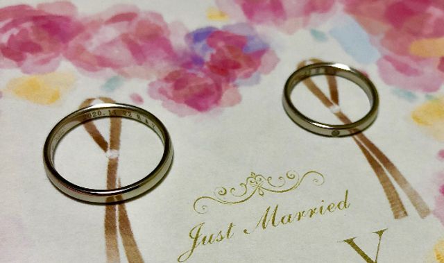 夫婦、ペアの結婚指輪です。