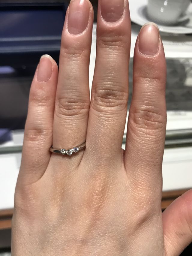 試着段階の指輪です。