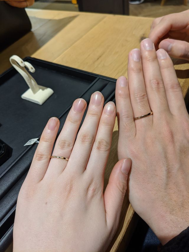 購入した結婚指輪です。