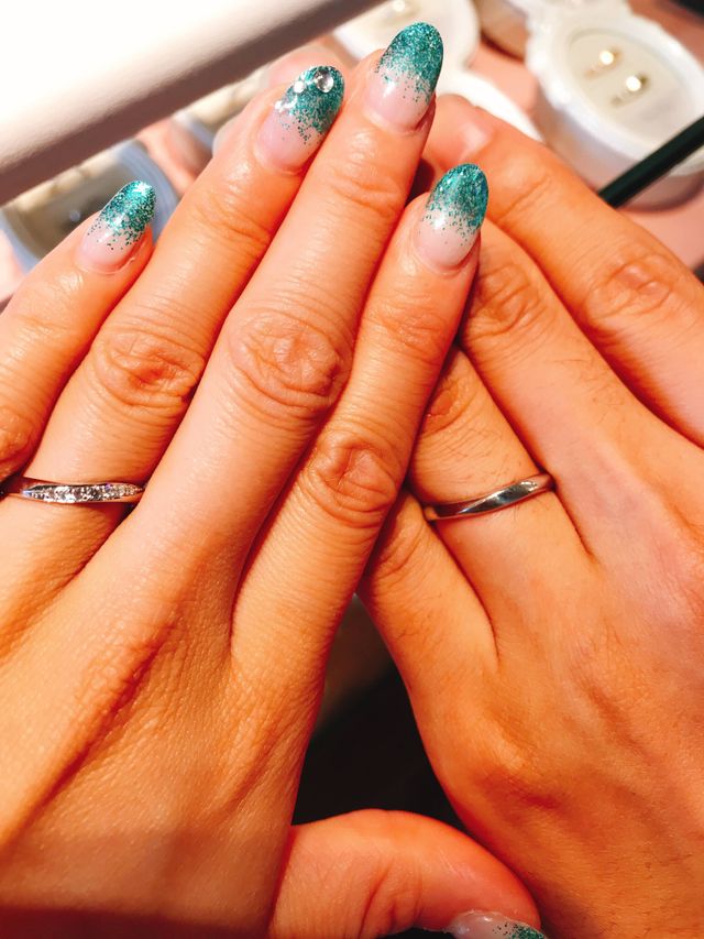 右）プラチナ
左）プラチナ　k14PG
マリッジリング