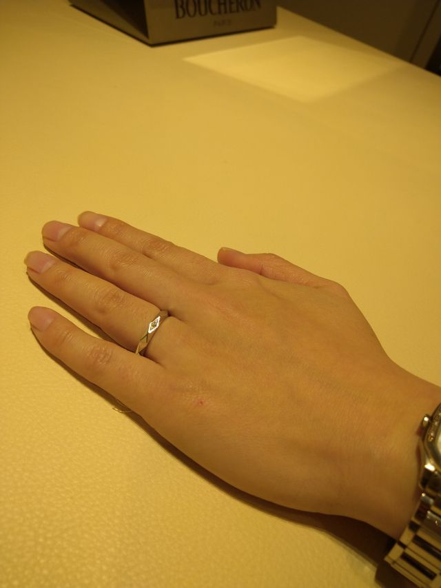 ファセットダイヤ付プラチナ