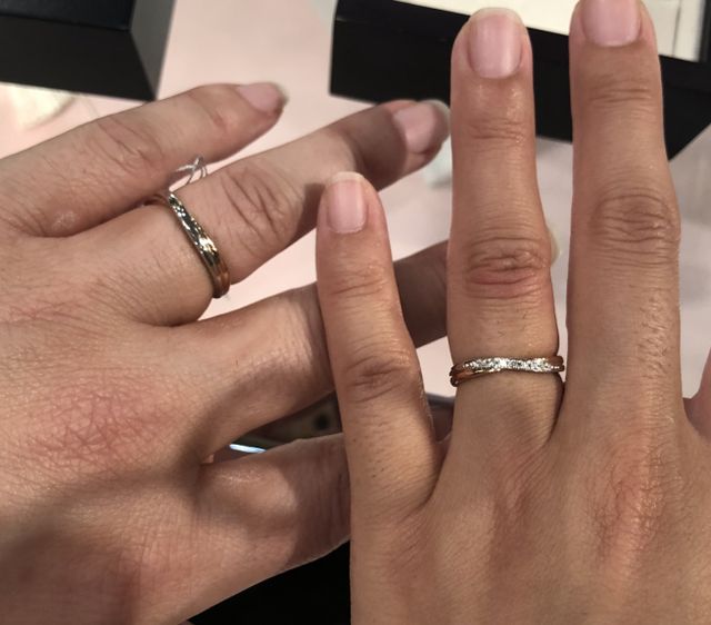 ピンクゴールドとプラチナのコンビネーション