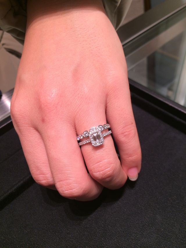 ハーフエタニティリングとの重ね付け