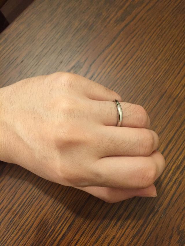 メンズ結婚指輪着用時