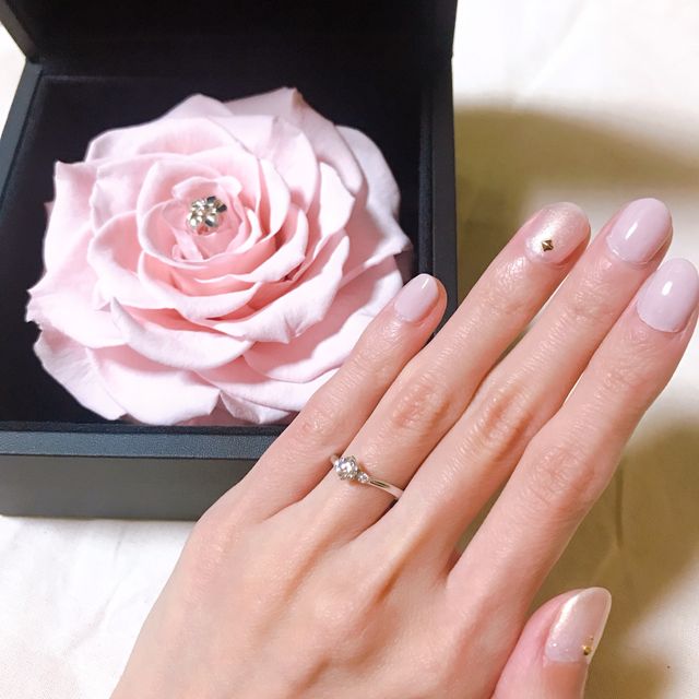 後日リメイクサービスを受けて好みの指輪を作ることが出来ます。