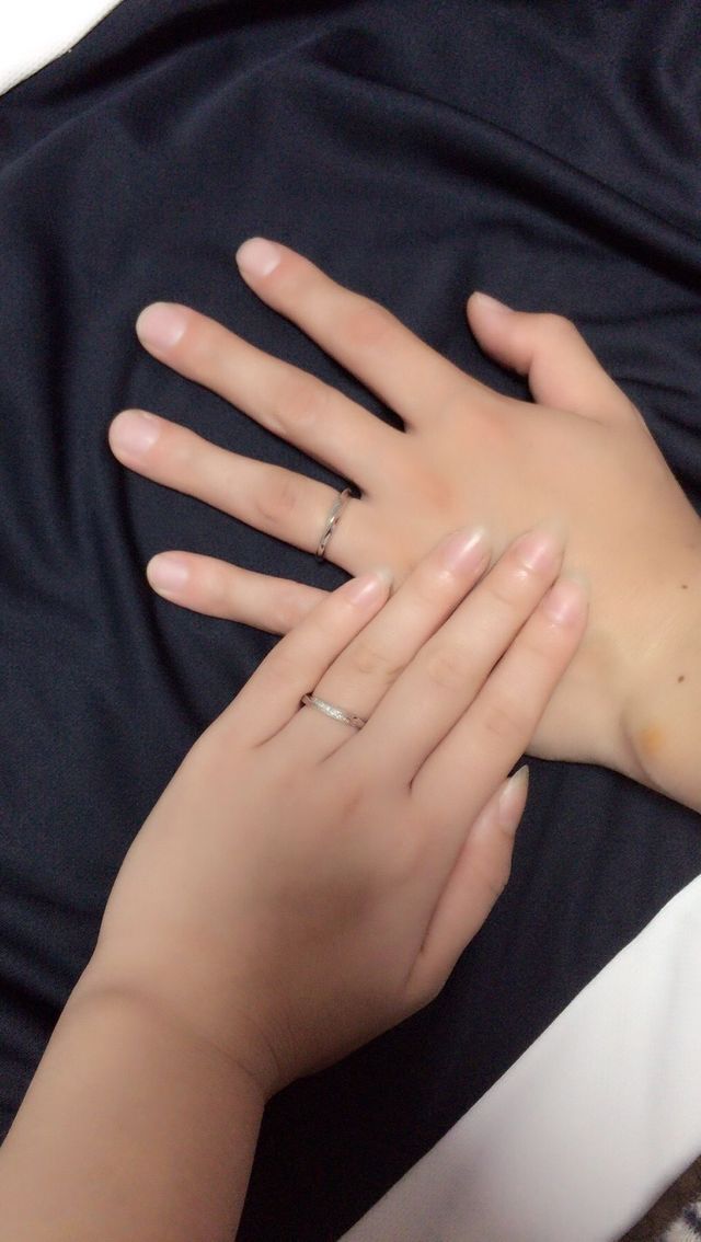 夫と私の着用時の写真です。