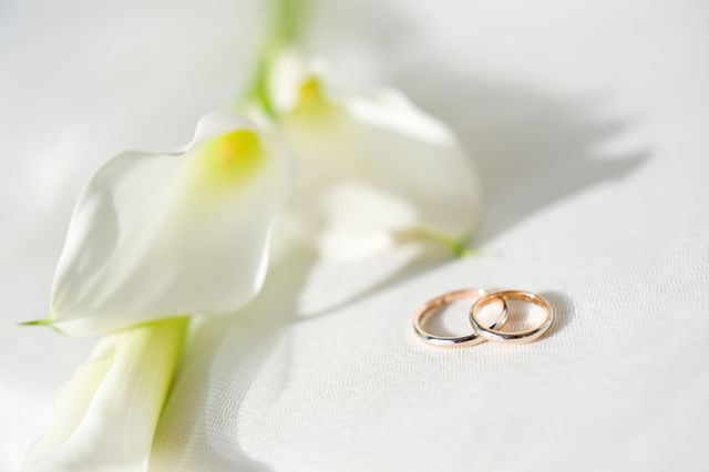 結婚式用に撮影したマリッジリング。