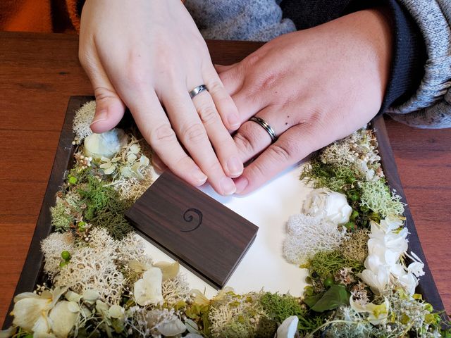 完成した指輪の引き取り日の写真です。
