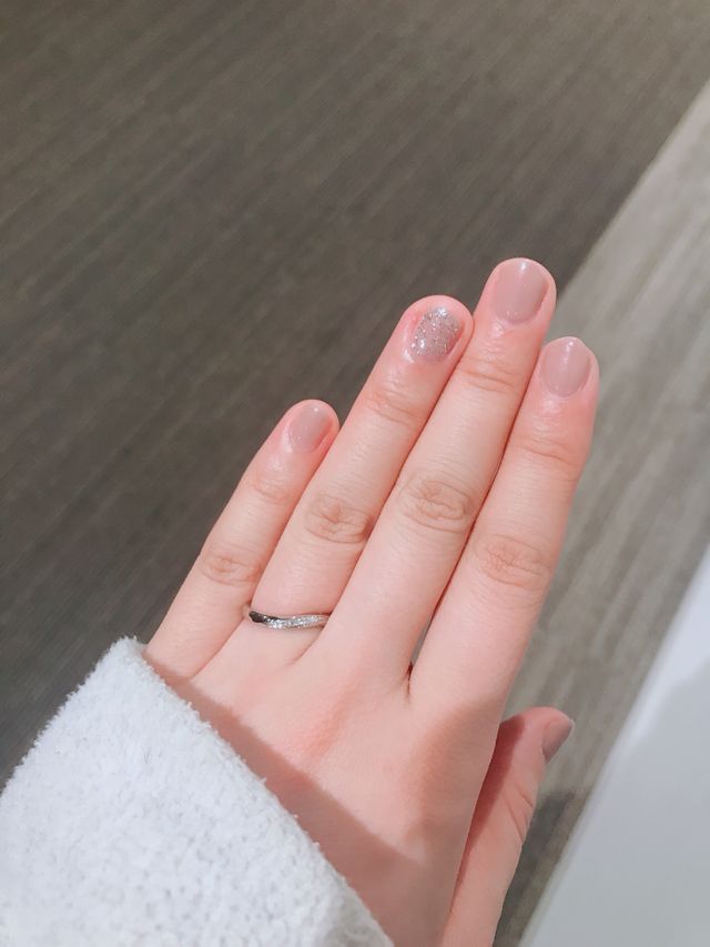 ペアタイプの結婚指輪、女性用着用