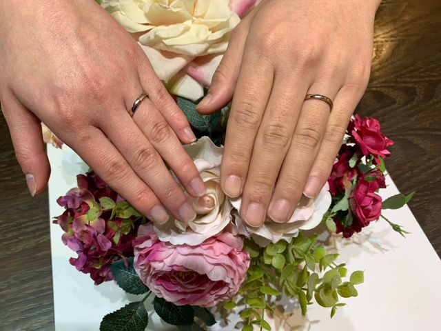 指輪が出来上がった際に撮ってもらいました。