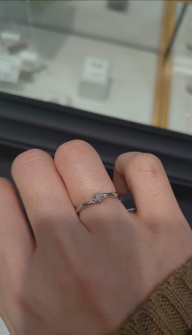 お試しで枠にダイヤをのせてもらいました