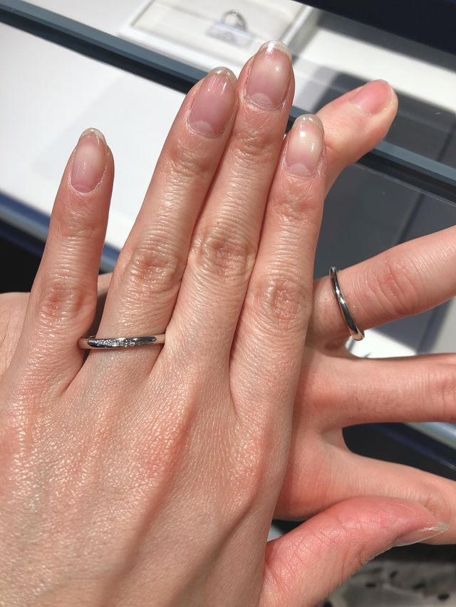 斜めラインのストレート指輪