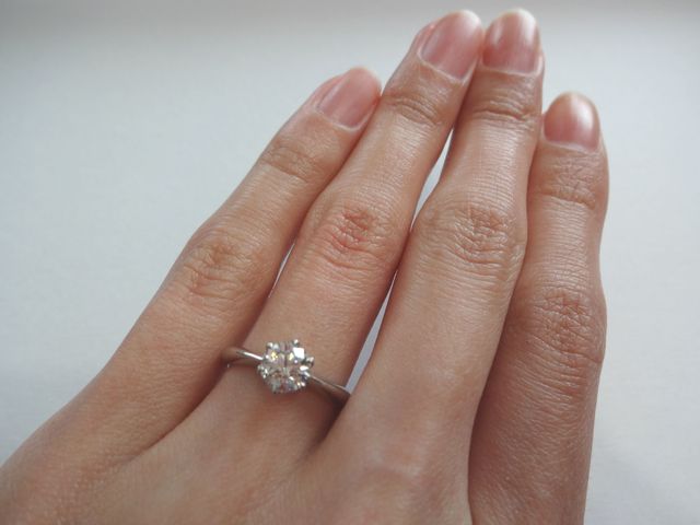 私の指にはめたところです。