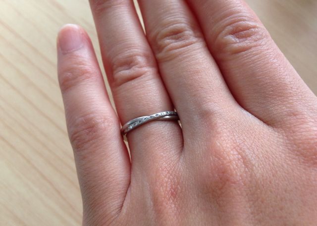 指にはめた指輪