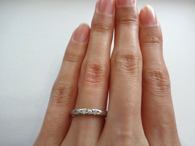 私の指にはめたところです。