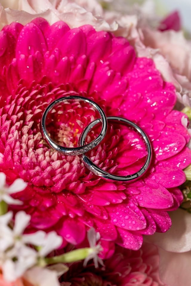 妹にもらった花と共に！