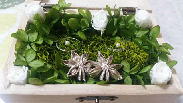 リングピローにおいた写真です。