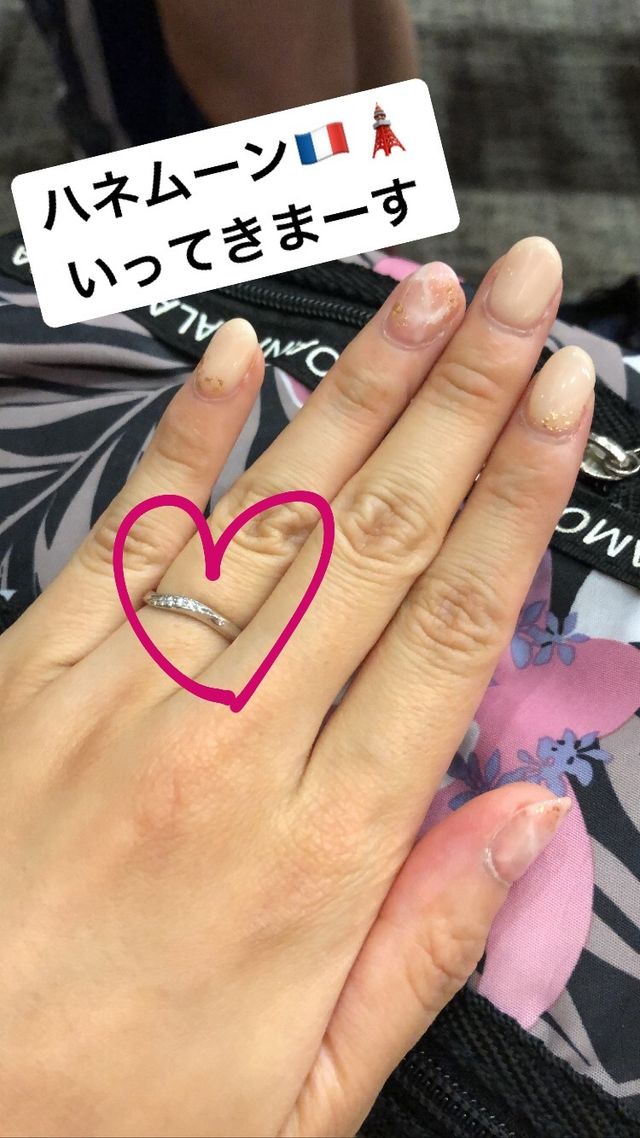 ハネムーンに行く時につけていった時の写真