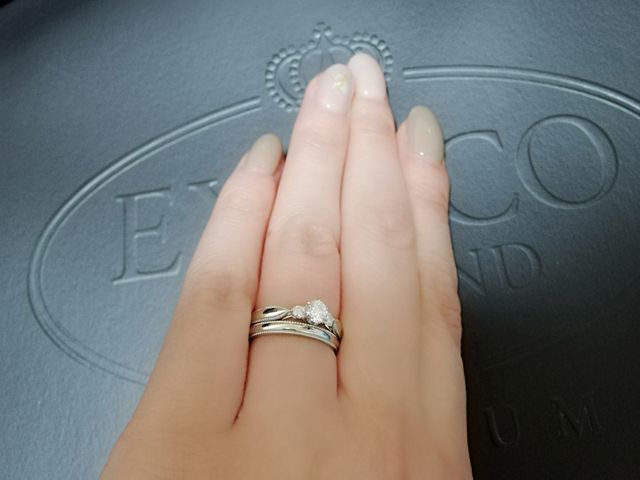 婚約指輪エリザベートと重ね付け