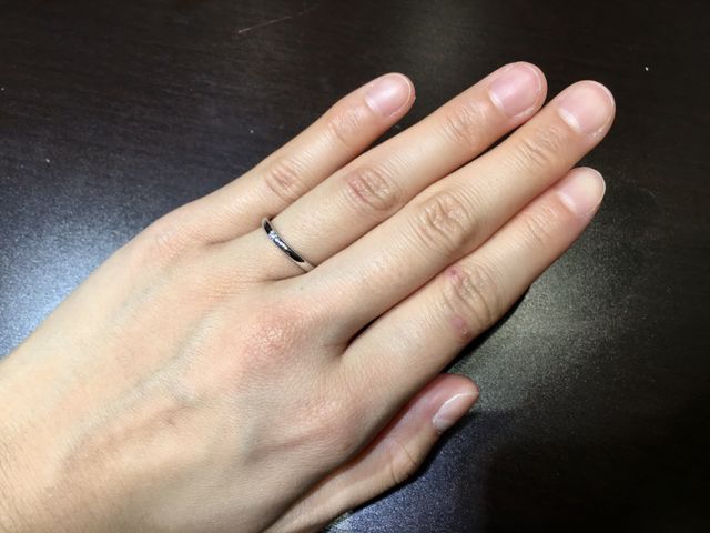 結婚指輪(女性)「トゥルーハート」。プラチナ素材です。
