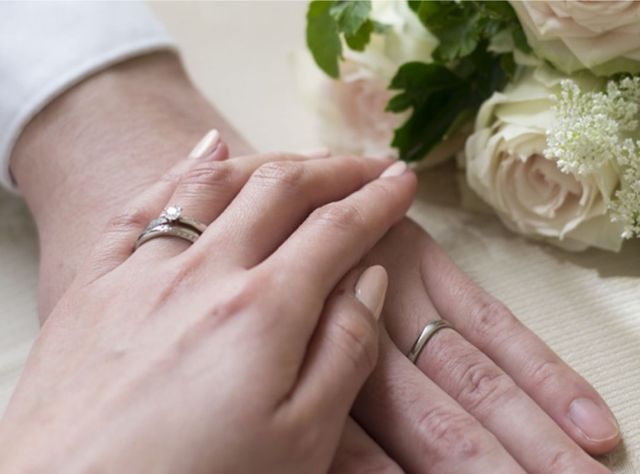 シンプルながらもダイヤモンドのキラキラが可愛い