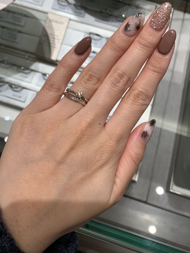 重ね付けした際の写真。