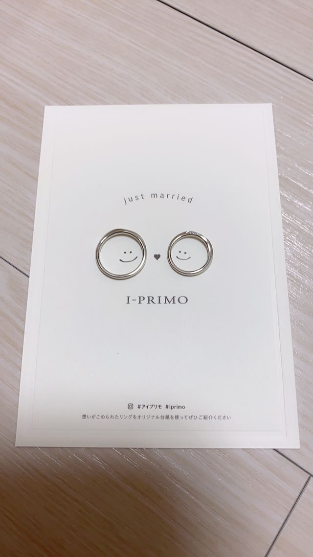 指輪を置くと
スマイルになる台紙ももらえて
映え可愛い❤️