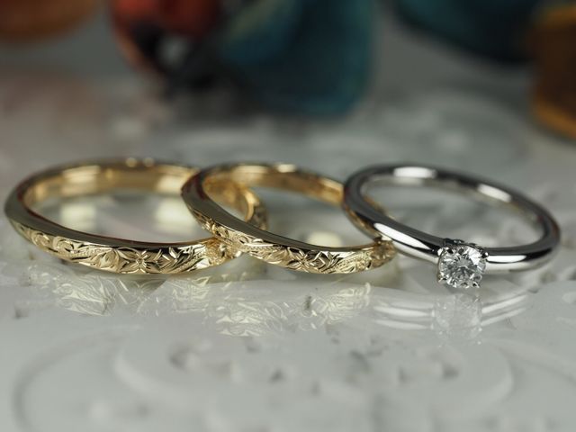 結婚指輪を回すと柄、ノーマルのゴールドにできて一石二鳥！