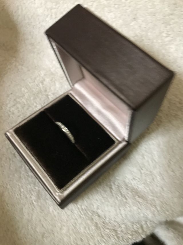 ダイヤモンドが散りばめられたハーフエタニティの指輪を購入。