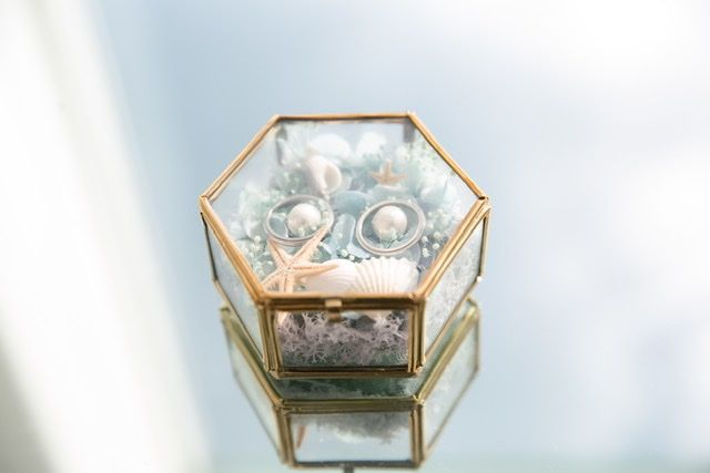 リングピローに入れた写真です。