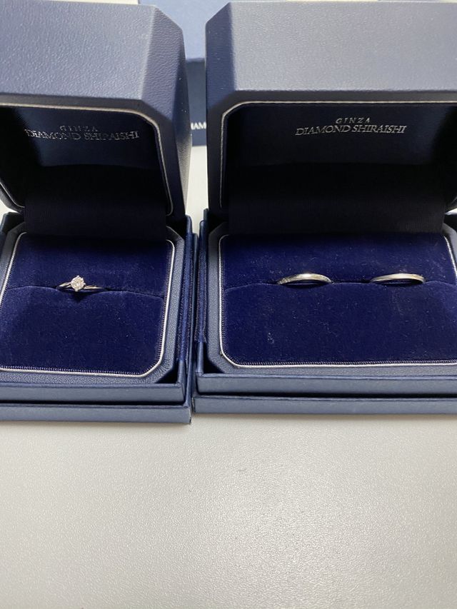 購入した結婚指輪と婚約指輪