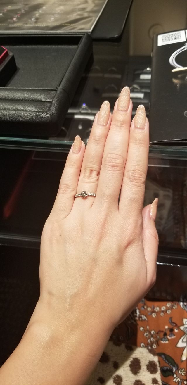 アーム部分にもダイヤモンドが敷き詰めてあって憧れの指輪でした