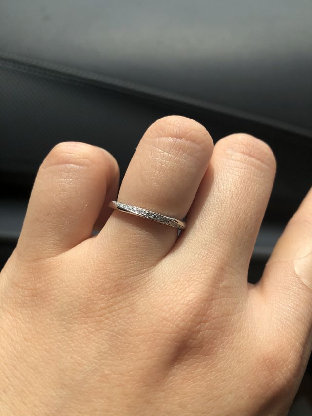 指輪受け取り後の写真です。