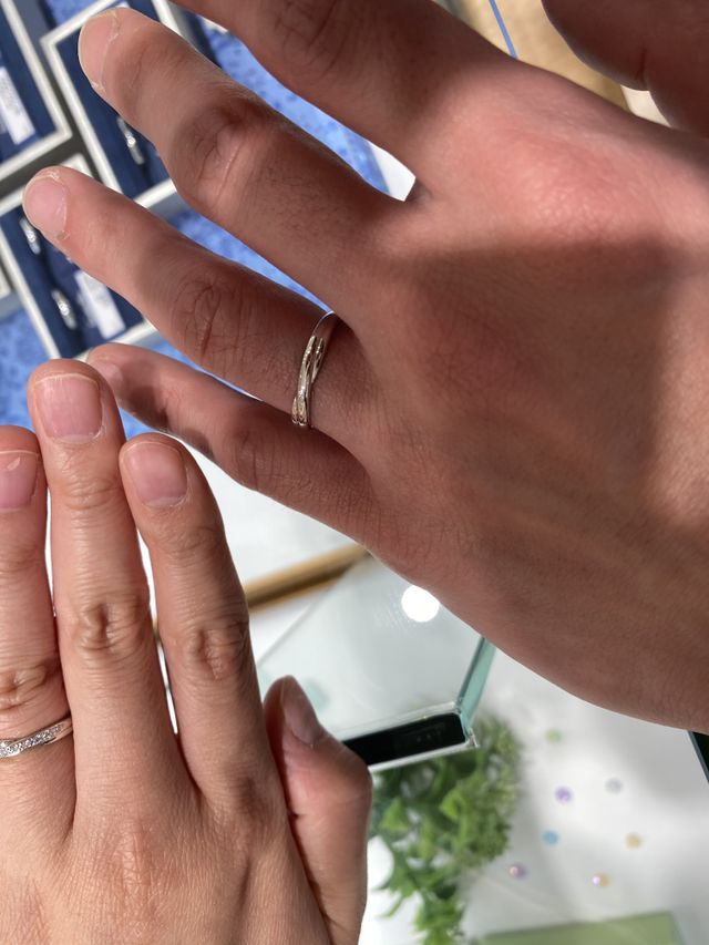 サムシングブルー、試着です。