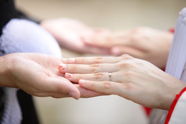 前撮りで着用した際の指輪写真