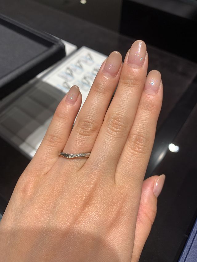 指輪試着した時の写真です。