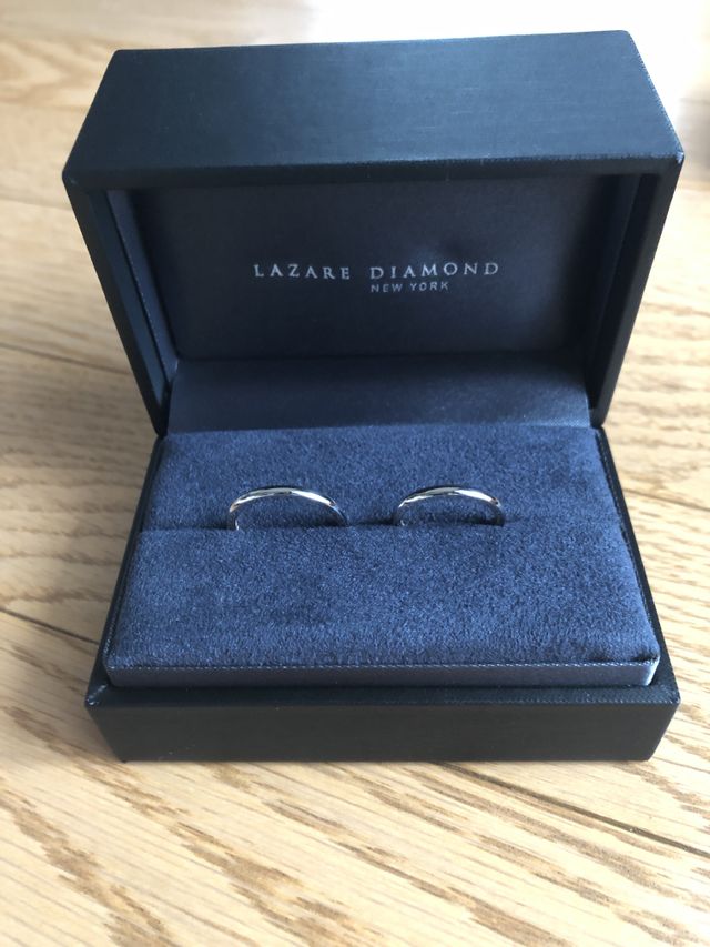 結婚指輪のペアリングです。とてもシンプルなデザインです‼️