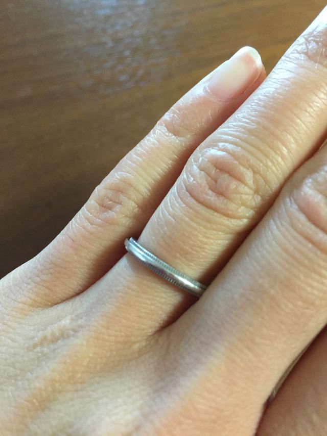 指につけた感じです。