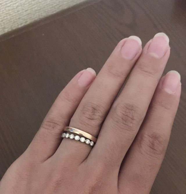 婚約指輪パニエ(プラチナ結婚指輪ネッサンス(ピンクゴールド 