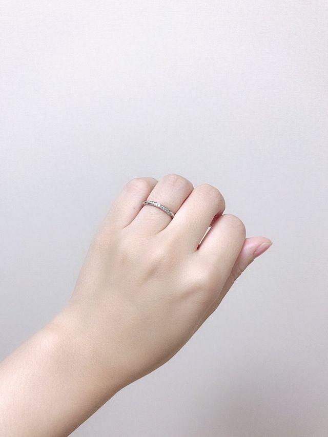 指輪が出来上がって2日目の写真です。