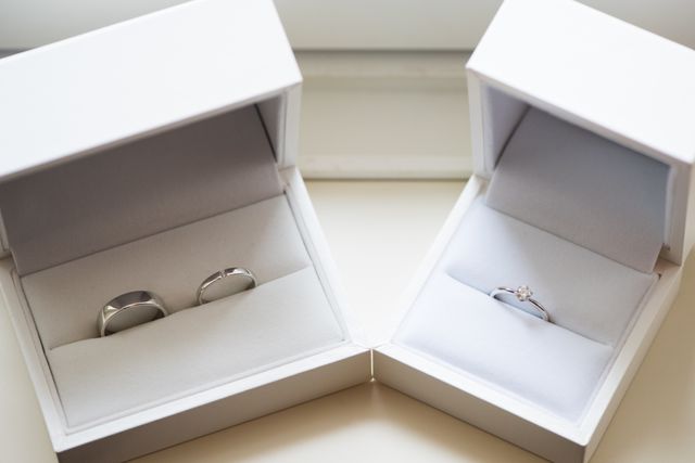 結婚指輪と婚約指輪
結婚式当日カメラマンさん撮影