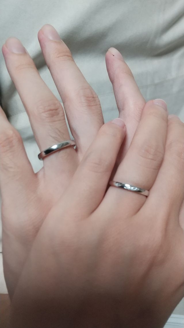 お互いにお互いの指輪を作って交換しました。