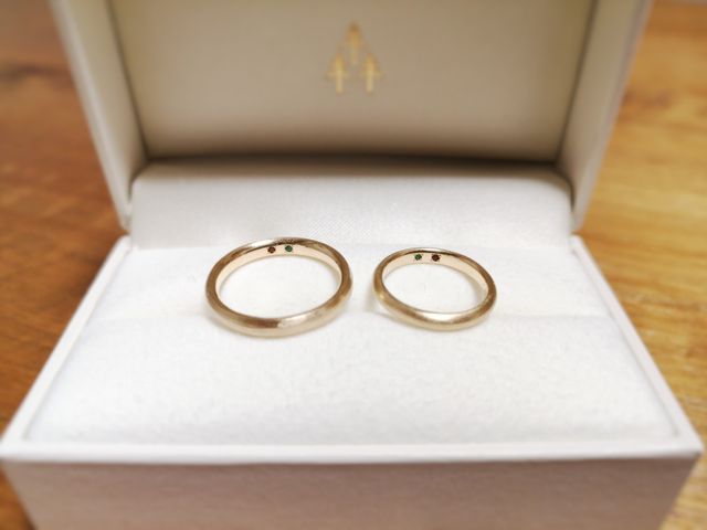 お互いの誕生石を入れました