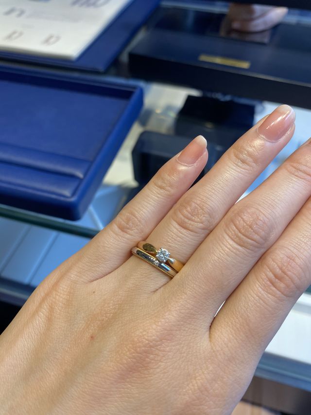 婚約指輪との装着時