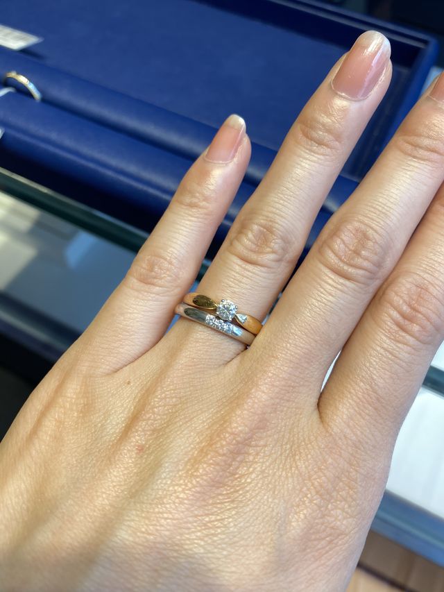 婚約指輪との装着時