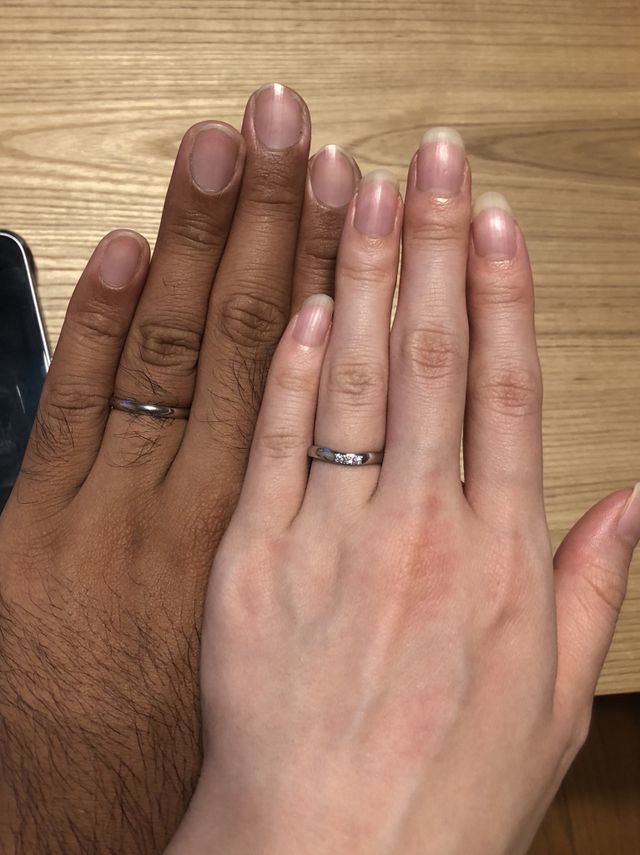 主人:17号ストレートダイヤなし
私:6号Uラインダイヤ3石