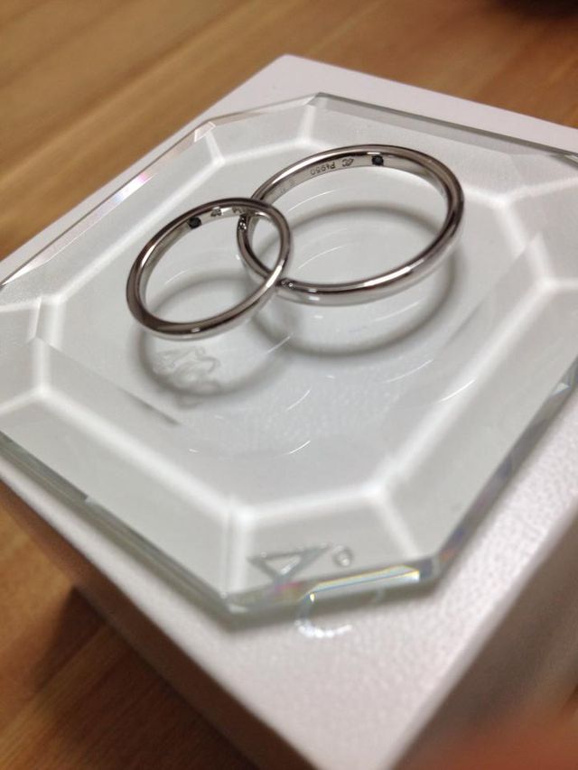 4℃購入プラチナペア婚約指輪。