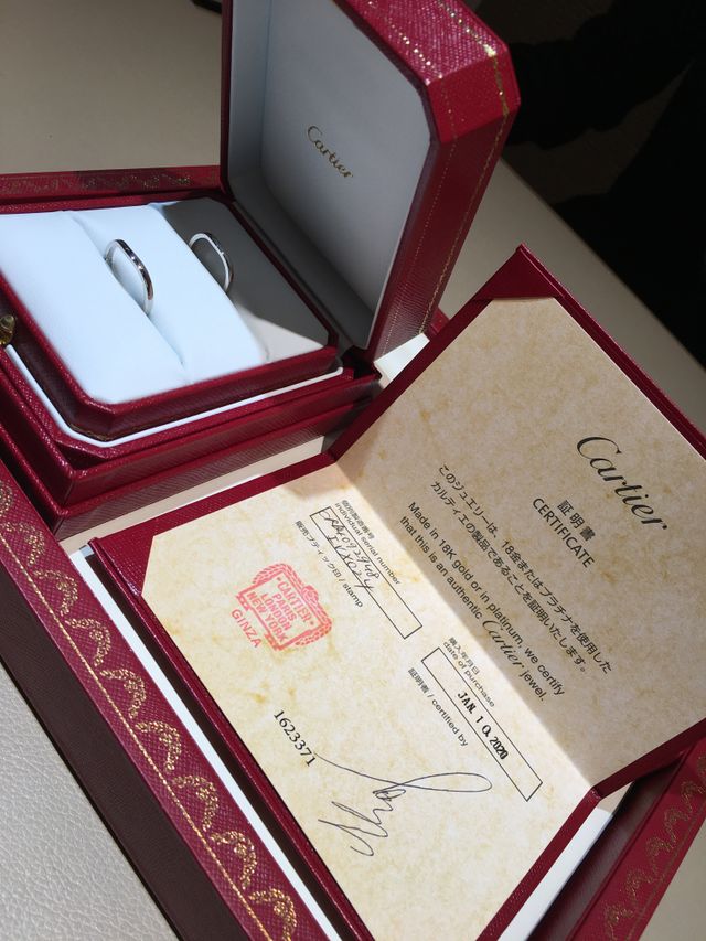 Cartierで購入した時の記念