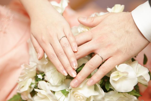 私と主人の結婚指輪です。