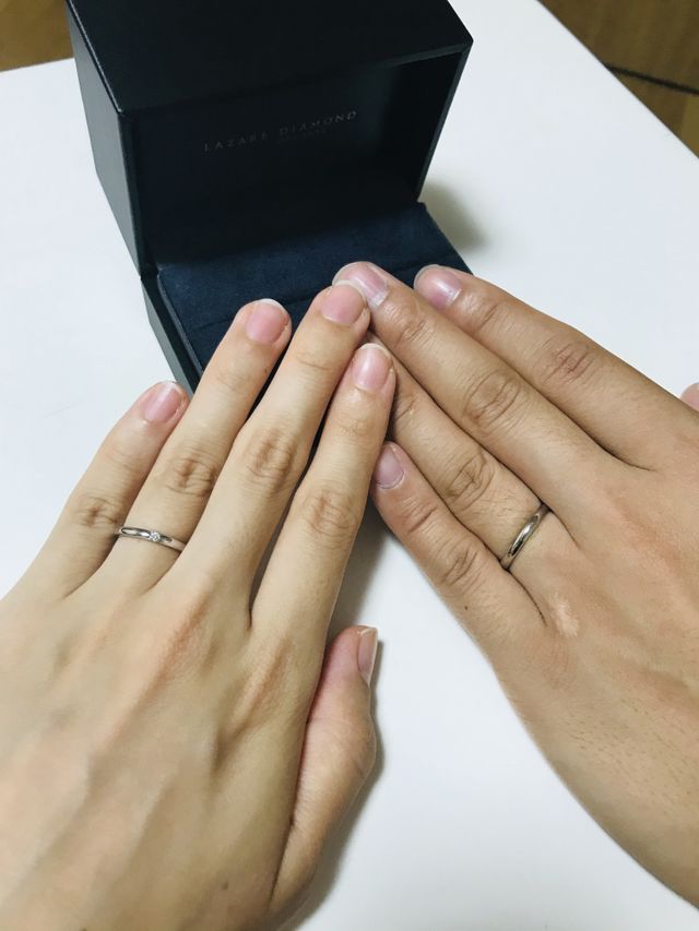 リングの細さも何度も試着をして選びました。